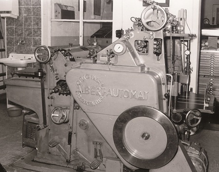 Stoppzylinder-Schnellpresse Albert-Automat im Format 56 x 38 cm
